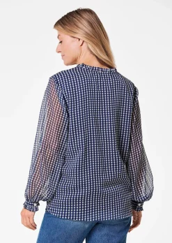Chiffonbluse mit Gummibündchen