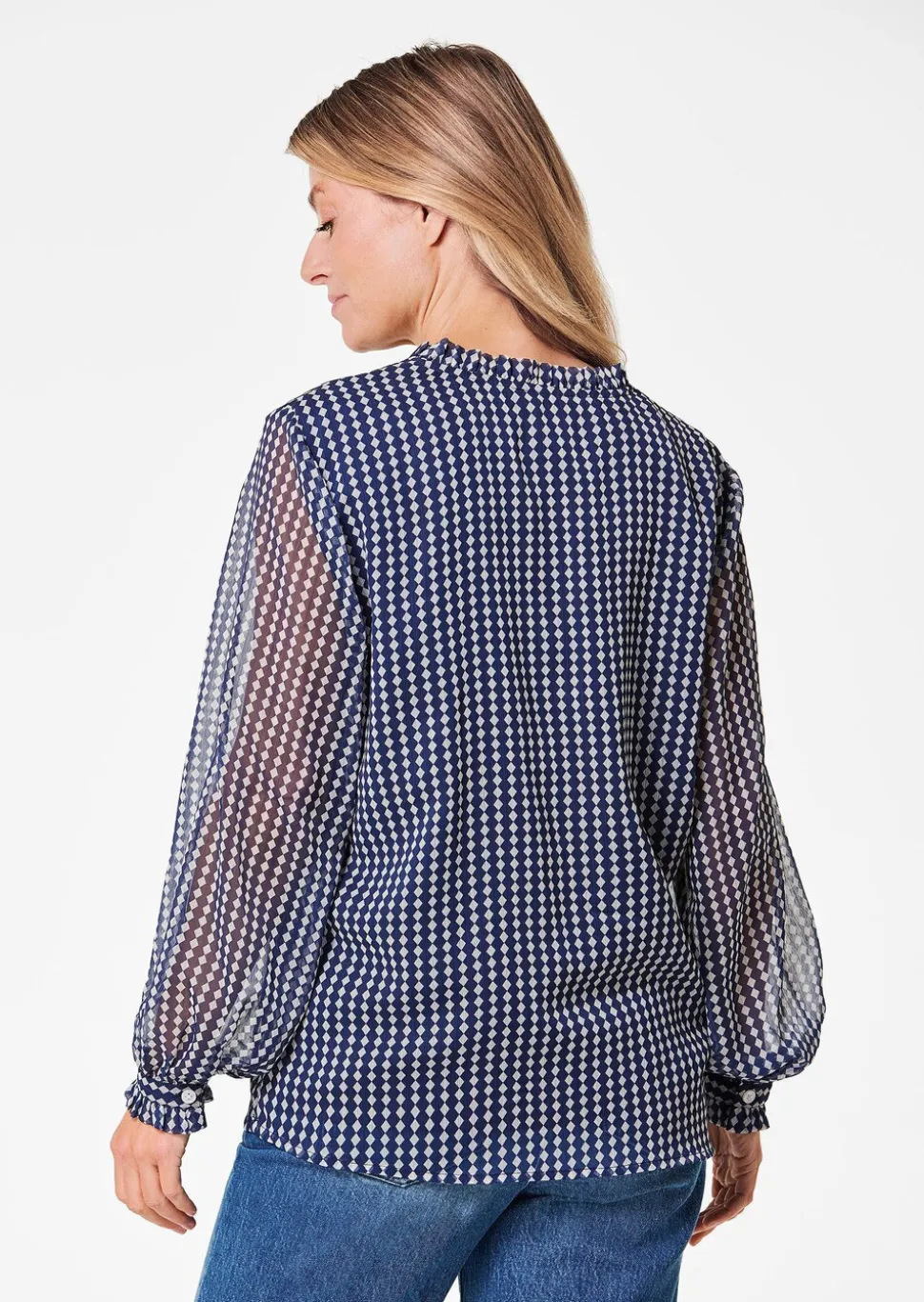 Chiffonbluse mit Gummibündchen