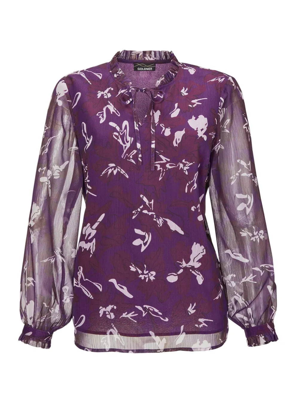 Chiffonbluse mit Gummibündchen