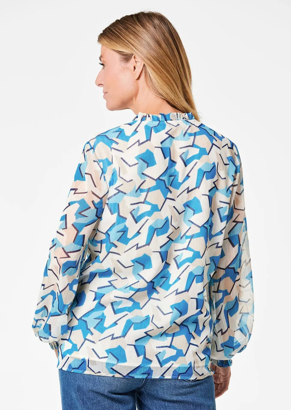 Chiffonbluse mit Gummibündchen