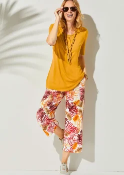 Culotte mit sommerlichem Blätterprint