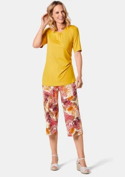Culotte mit sommerlichem Blätterprint