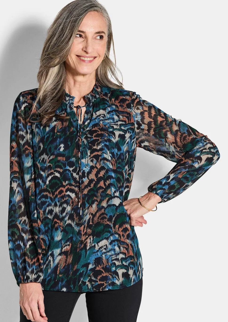 Druckbluse aus Chiffon