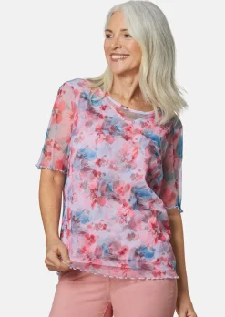 Druckbluse aus herrlich weichem Mesh
