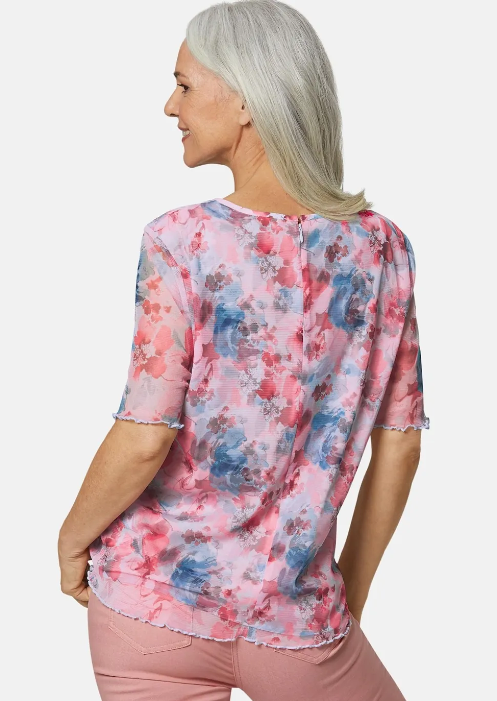 Druckbluse aus herrlich weichem Mesh