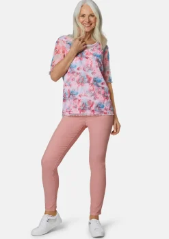 Druckbluse aus herrlich weichem Mesh
