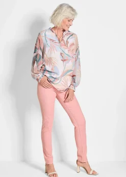 Druckbluse aus luftigem Chiffon
