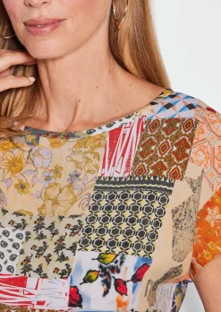 Druckbluse im Patch-Print