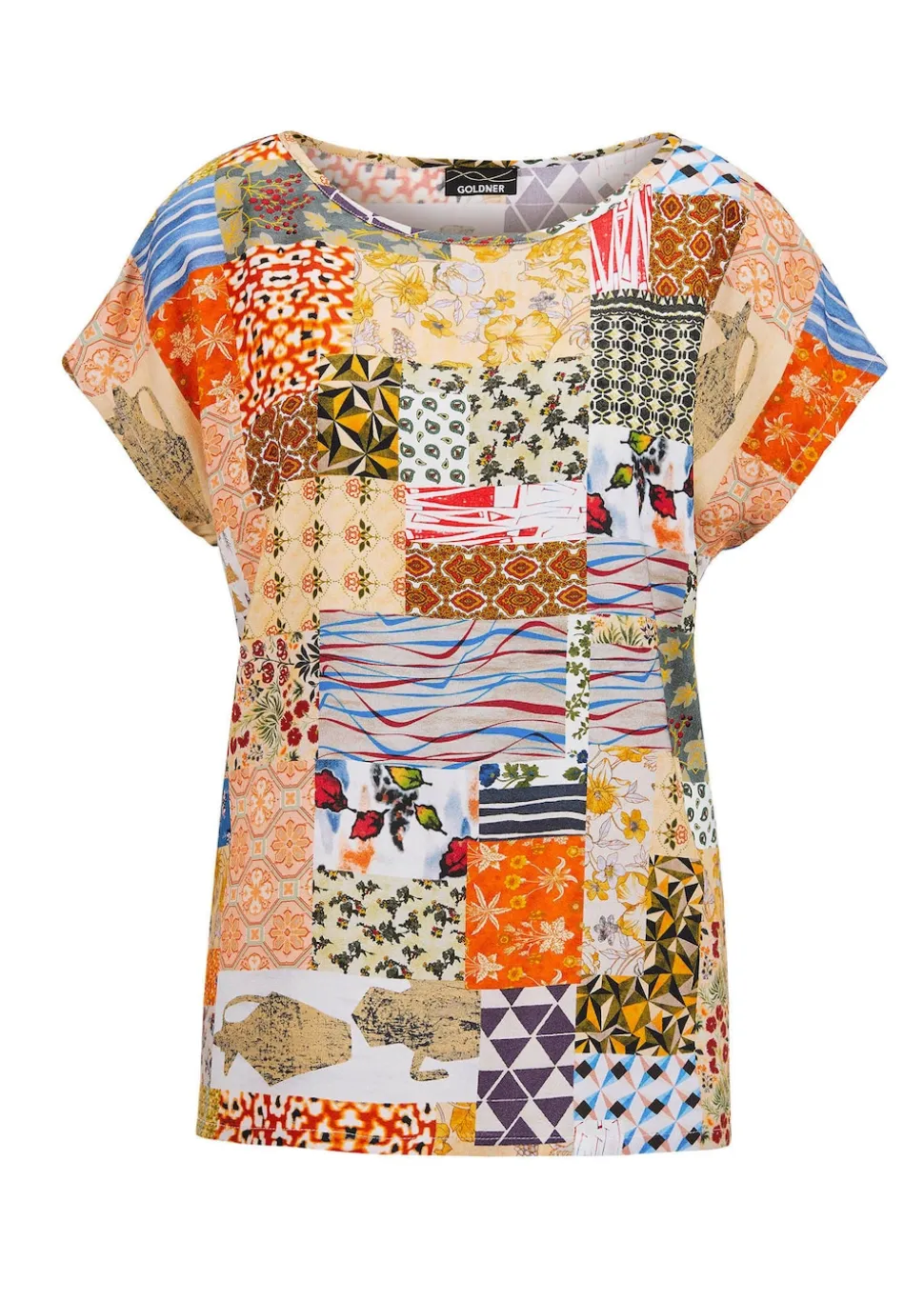 Druckbluse im Patch-Print