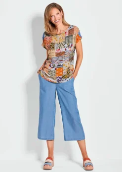 Druckbluse im Patch-Print