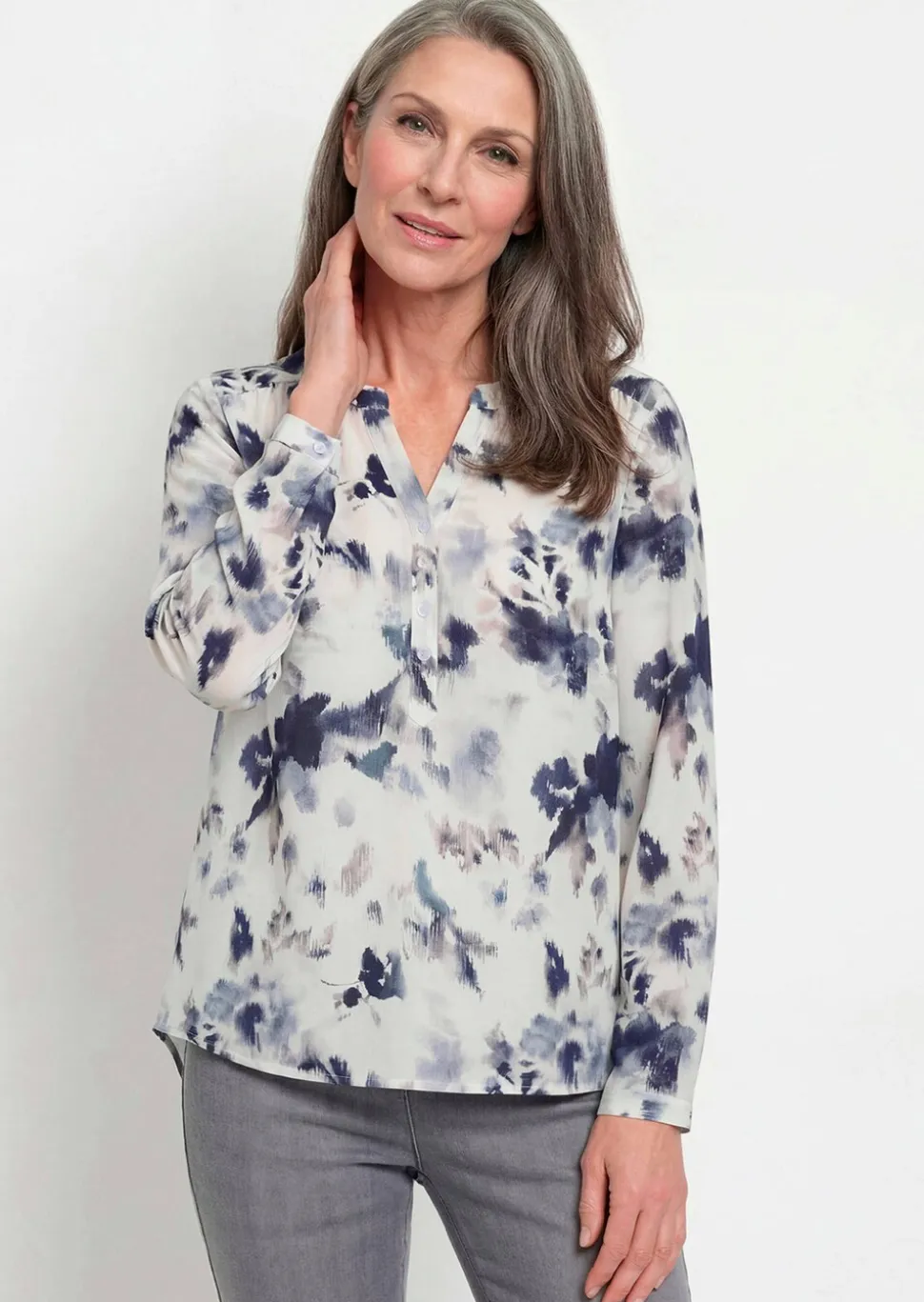 Druckbluse im Unikat-Print