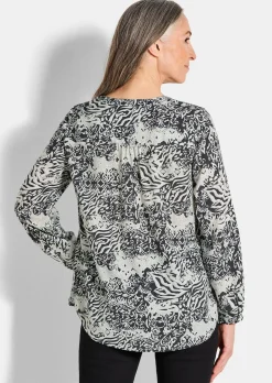 Druckbluse im Unikat-Print