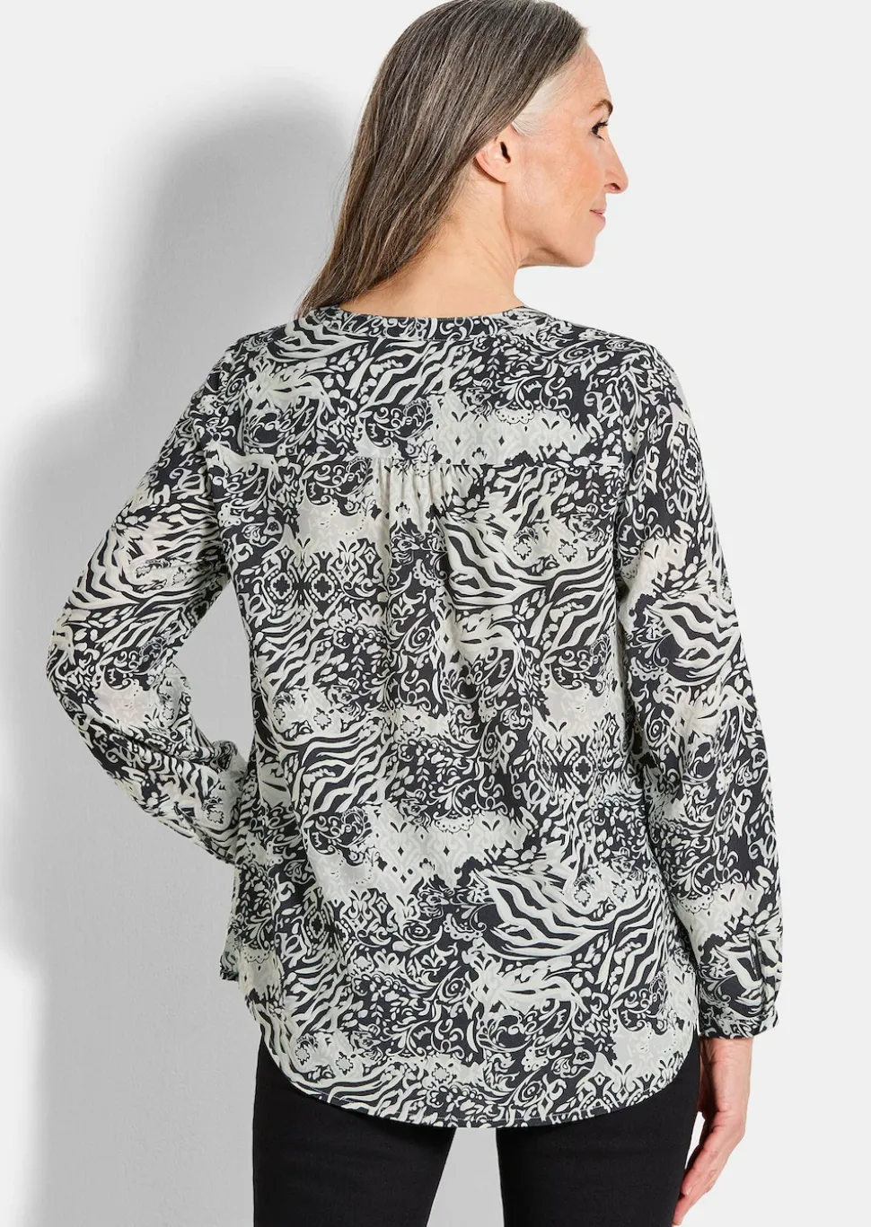 Druckbluse im Unikat-Print