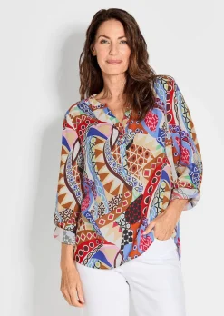 Druckbluse im Unikat-Print