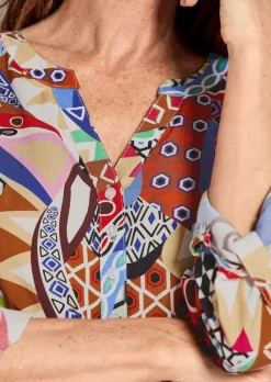 Druckbluse im Unikat-Print