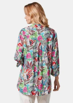 Druckbluse in exotischem Muster