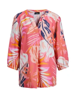 Druckbluse mit Gummibündchen