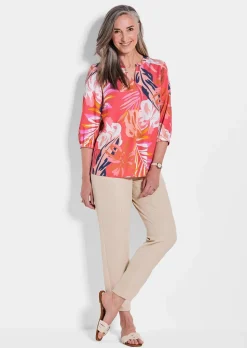 Druckbluse mit Gummibündchen