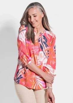 Druckbluse mit Gummibündchen