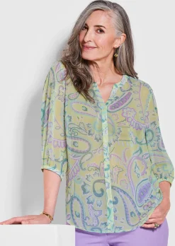 Druckbluse mit Paisley-Muster