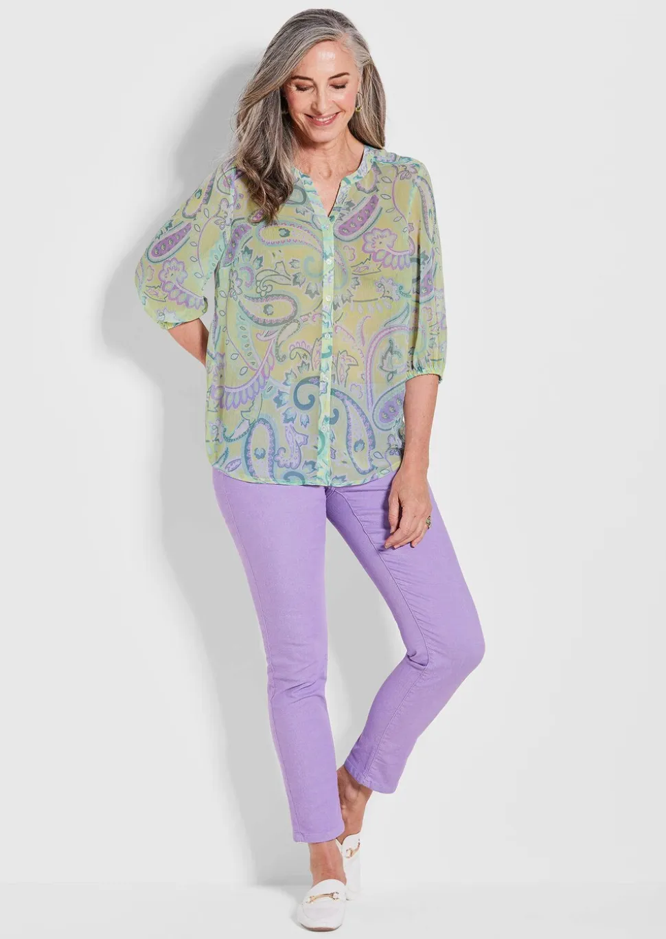Druckbluse mit Paisley-Muster
