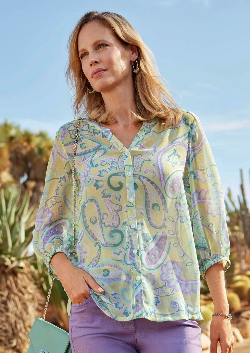 Druckbluse mit Paisley-Muster