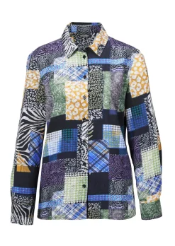 Druckbluse mit Patchmuster