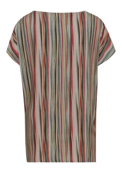 Druckbluse mit Streifendruck