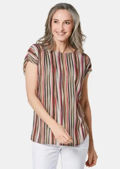 Druckbluse mit Streifendruck