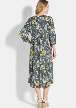 Druckkleid aus weich fließender Viskose
