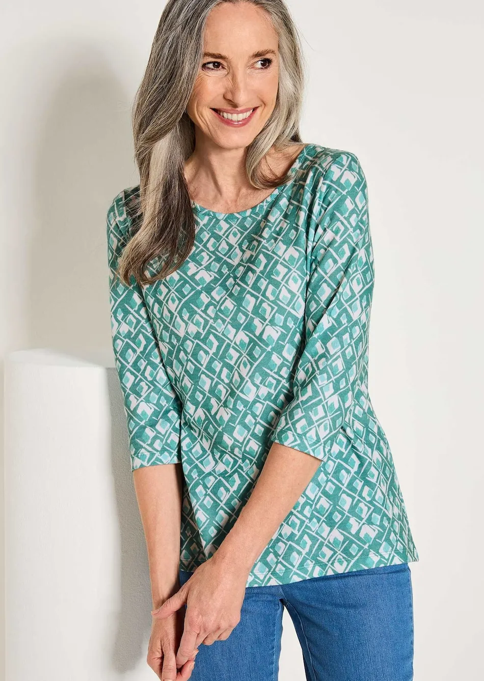 Druckshirt aus flauschigem Jersey