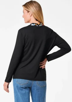 Druckshirt mit anschmiegsamem Stehkragen