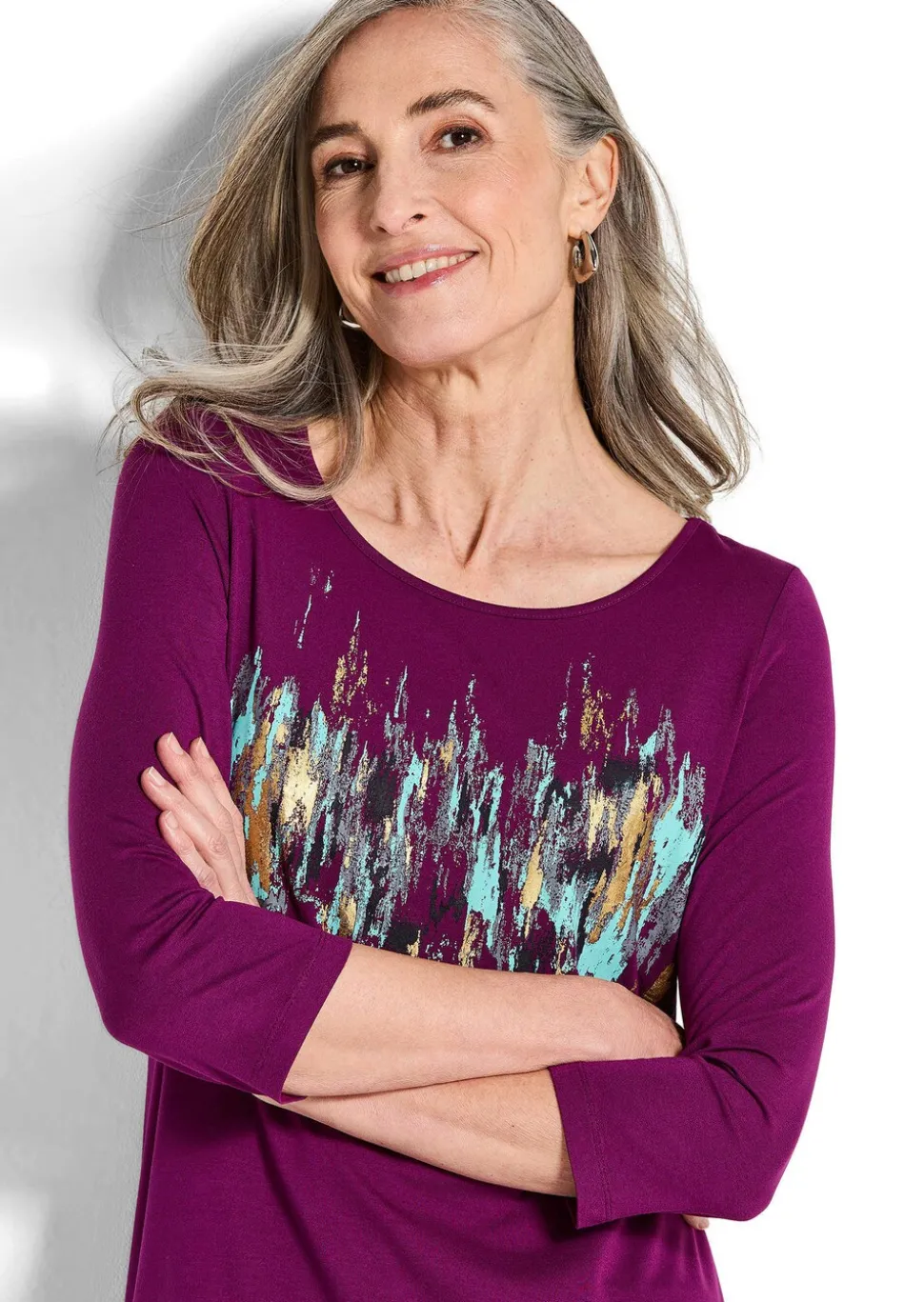 Druckshirt mit Schimmer-Effekt