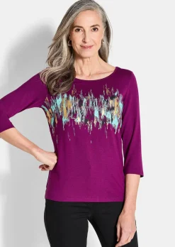 Druckshirt mit Schimmer-Effekt