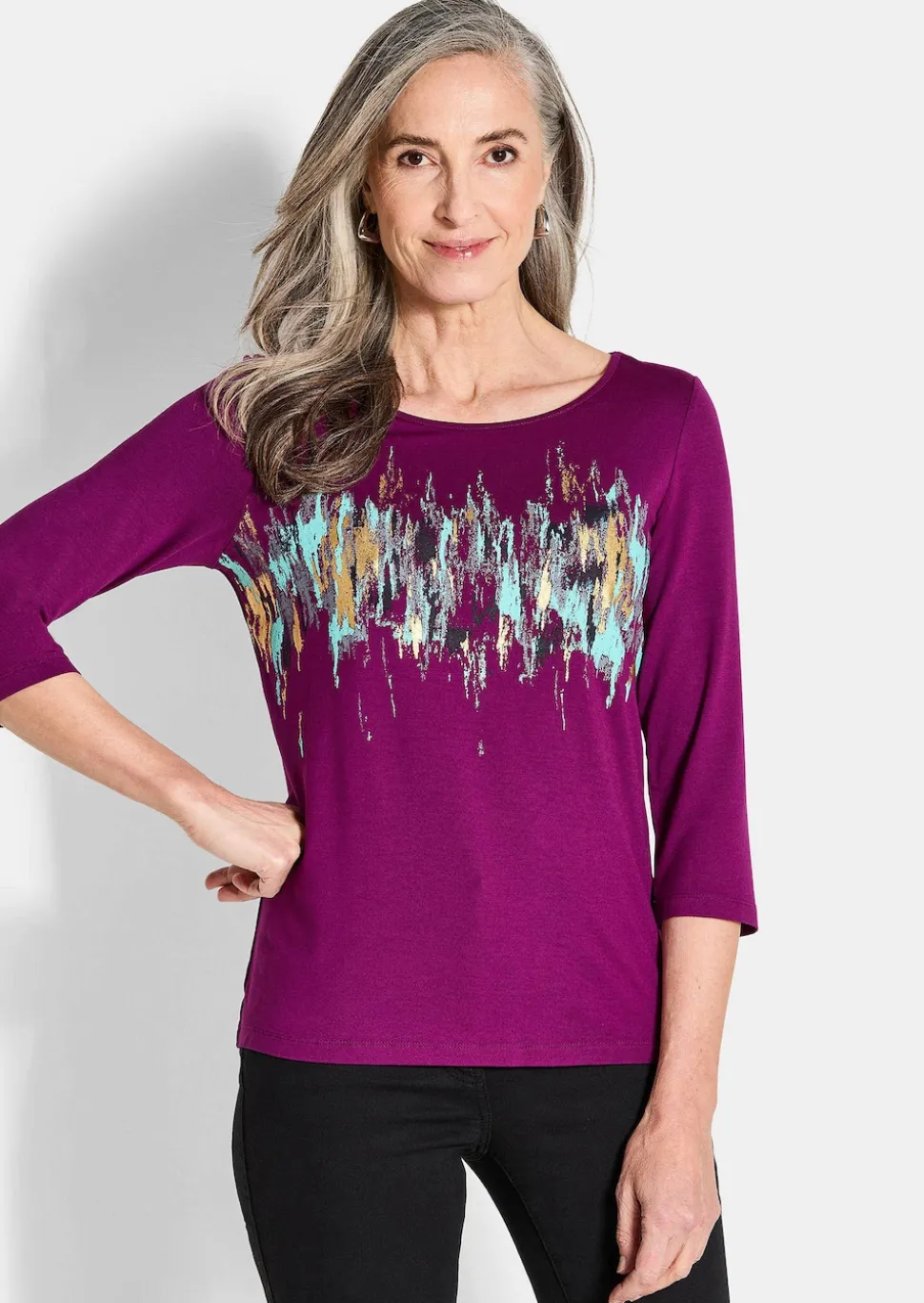 Druckshirt mit Schimmer-Effekt