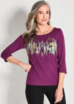 Druckshirt mit Schimmer-Effekt