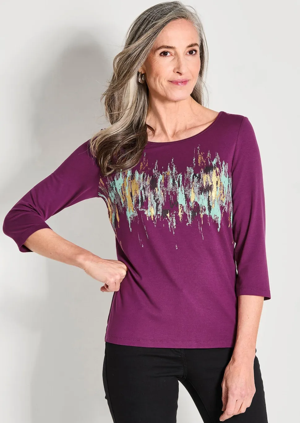 Druckshirt mit Schimmer-Effekt