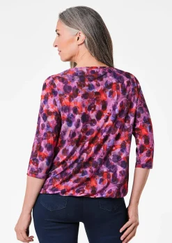 Druckshirt mit Wasserfallausschnitt