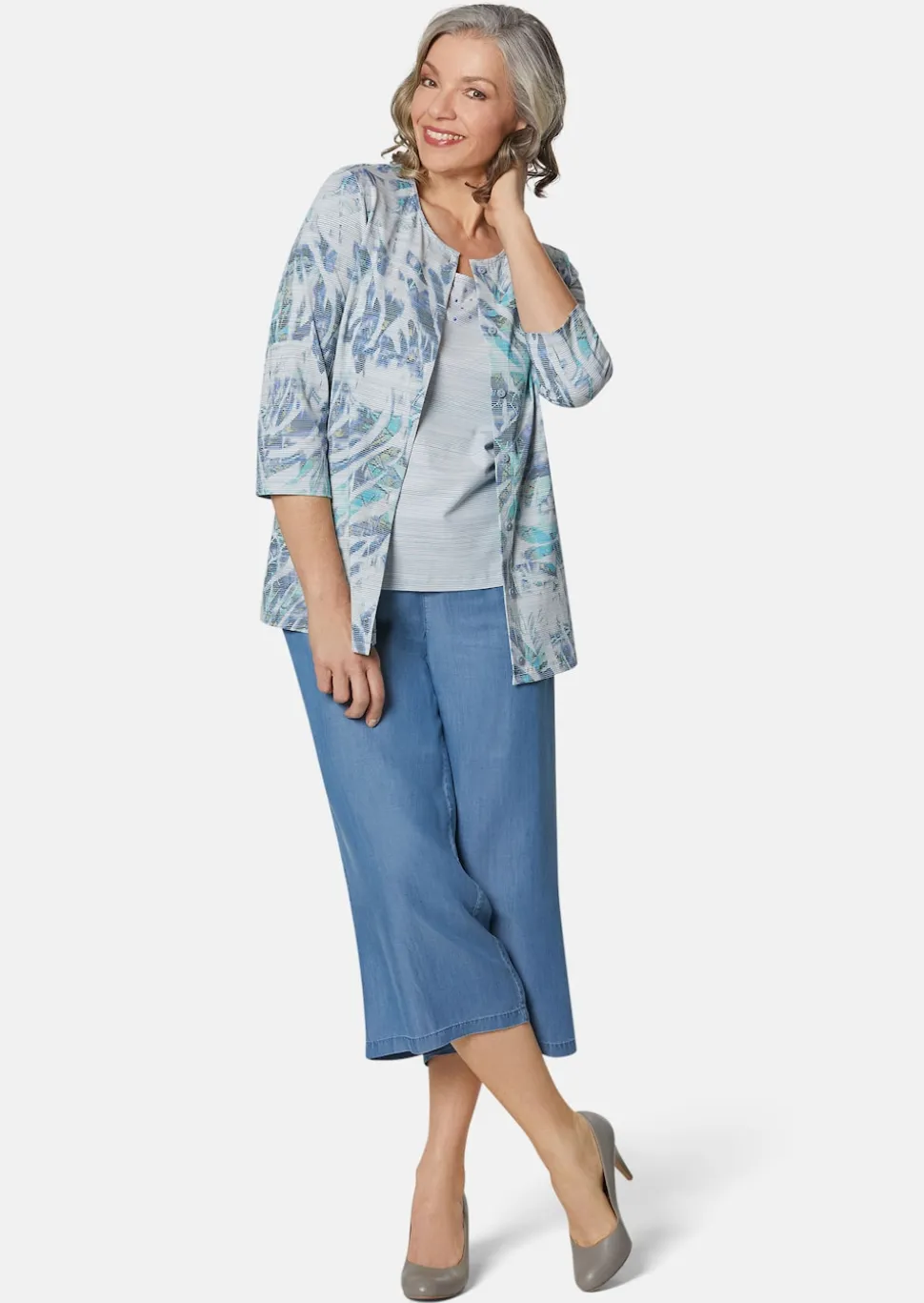 Druckshirt-Set mit Glitzer