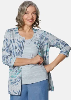 Druckshirt-Set mit Glitzer