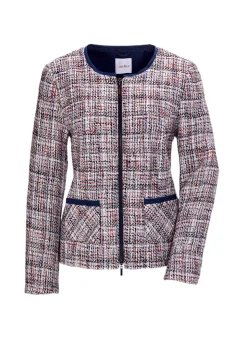 Edler Bouclé-Blazer mit Jeanspaspel