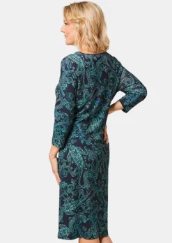 Elastisches Jerseykleid mit modischem Druck