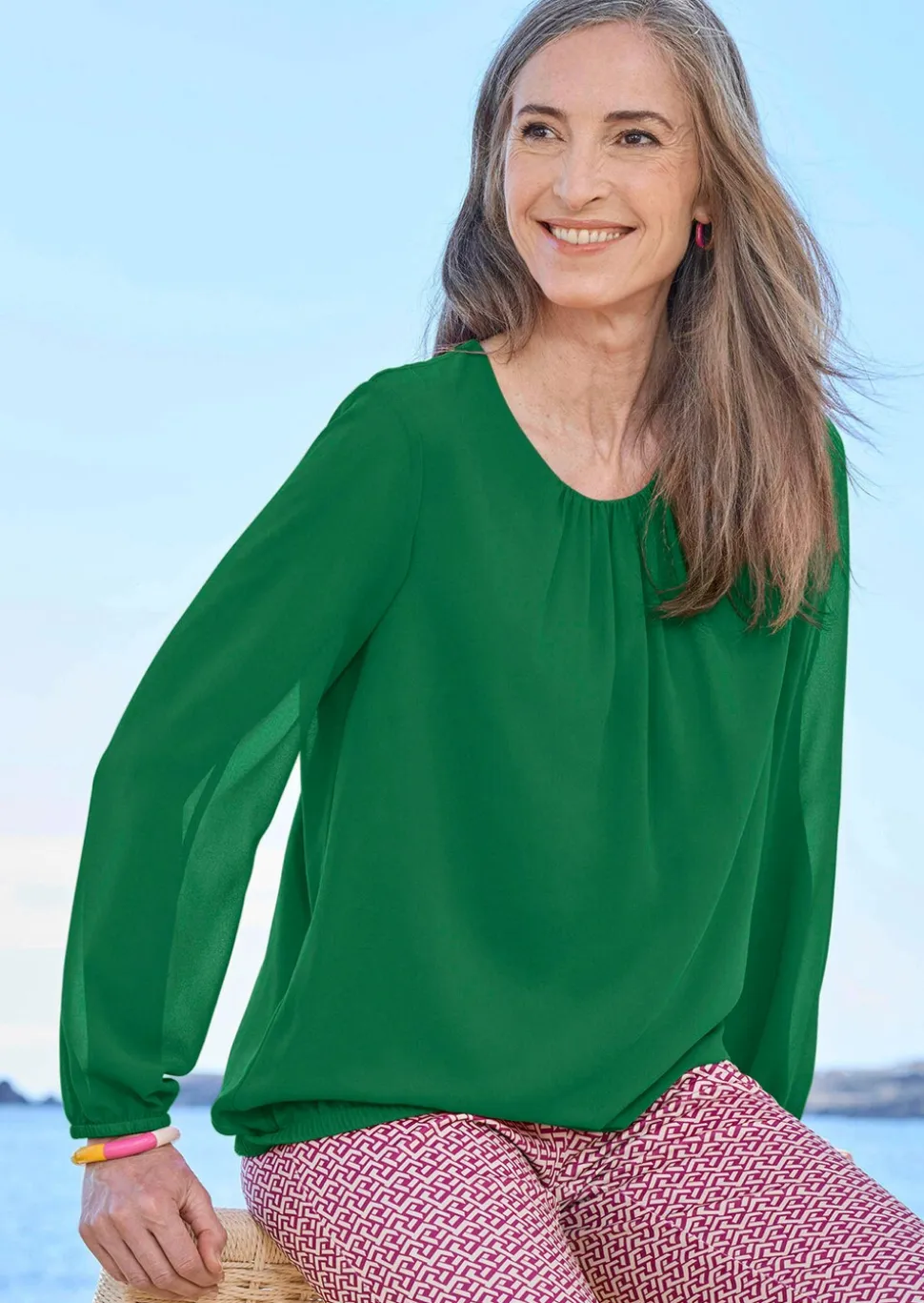 Elegante Bluse aus Chiffon