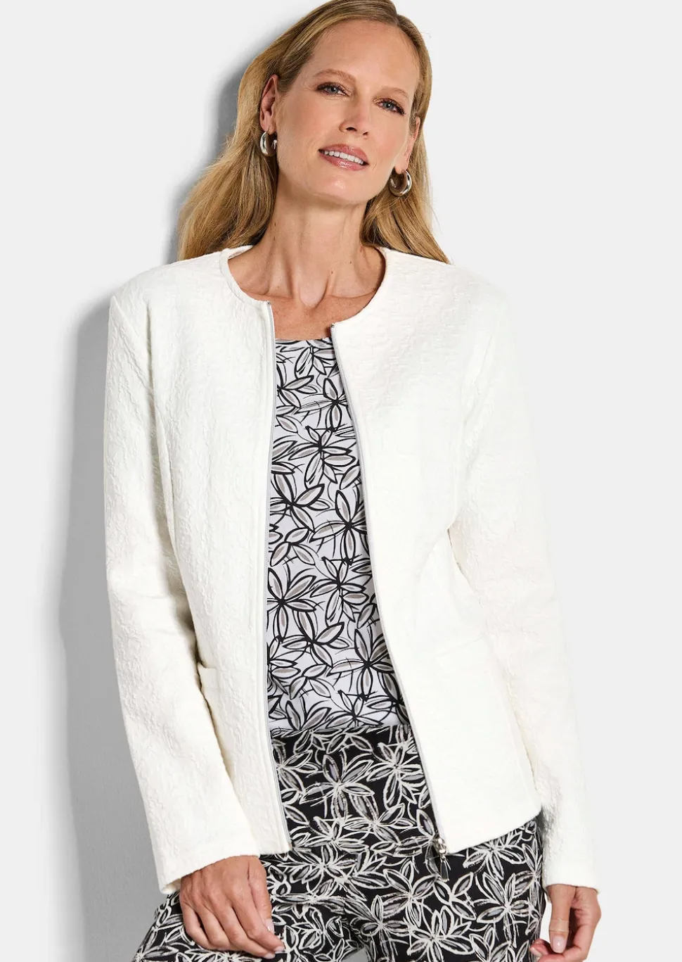 Elegante Jerseyjacke aus Baumwolle