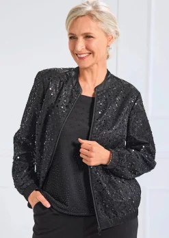 Eleganter Blouson mit Perlen und Pailletten