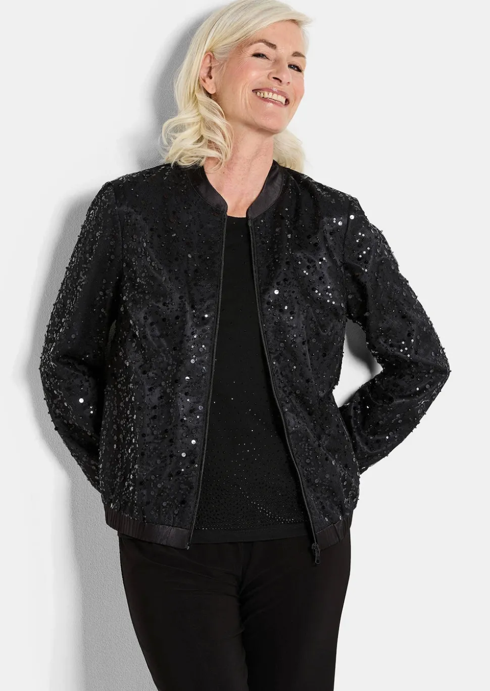 Eleganter Blouson mit Perlen und Pailletten