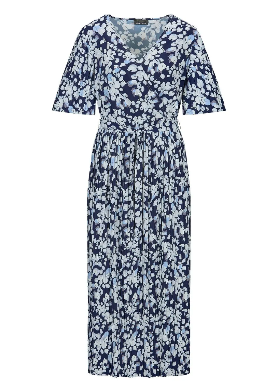 Elegantes Plisseekleid in Wickeloptik