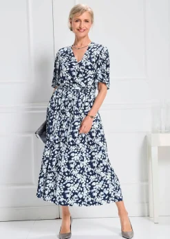 Elegantes Plisseekleid in Wickeloptik