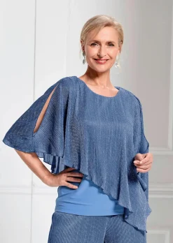 Elegantes Shirt mit Plissee-Überwurf