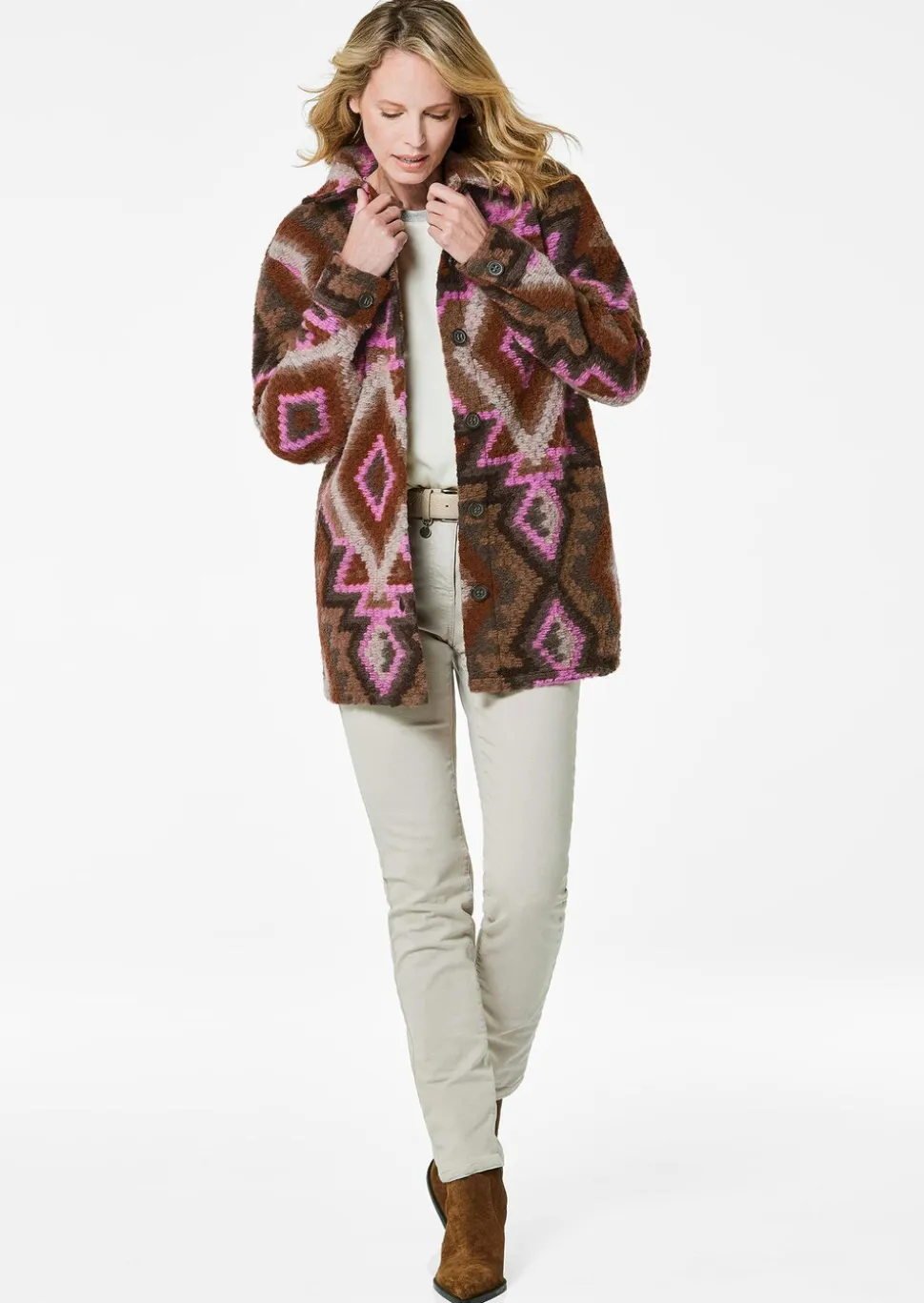Ethno Hemdjacke mit Wollanteil